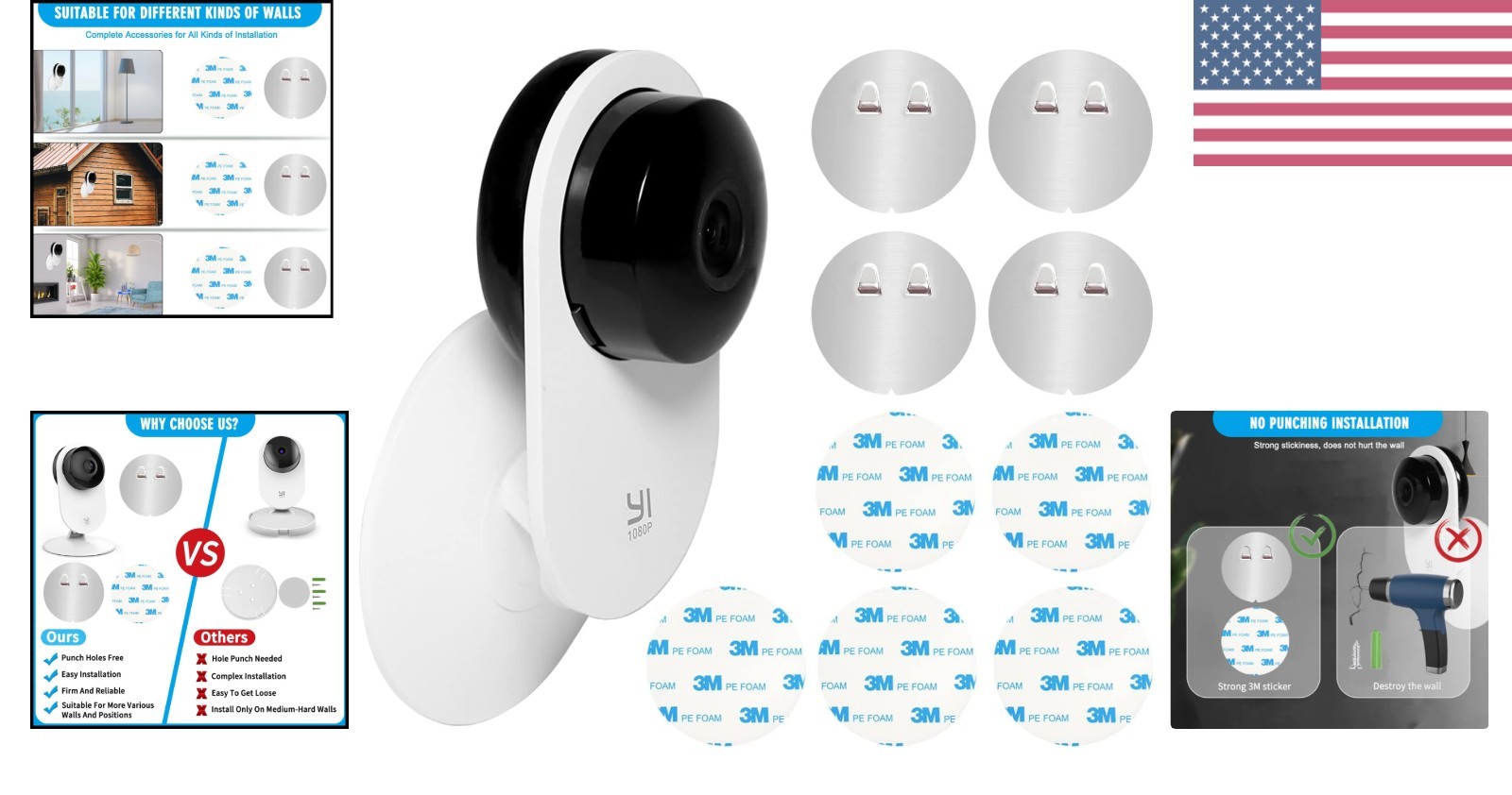 Sturdy & Simple 4-Pack Wall Mount for Yi Home Security Cameras – Hassle-Free!
