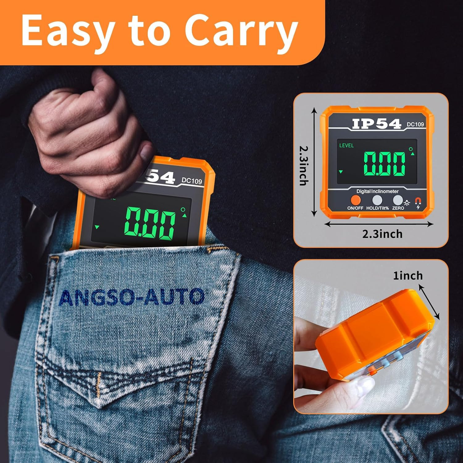 IP54 Digital Angle Gauge ADAS Calibration Tool, 4 X 90 Measuring Range | Backlit