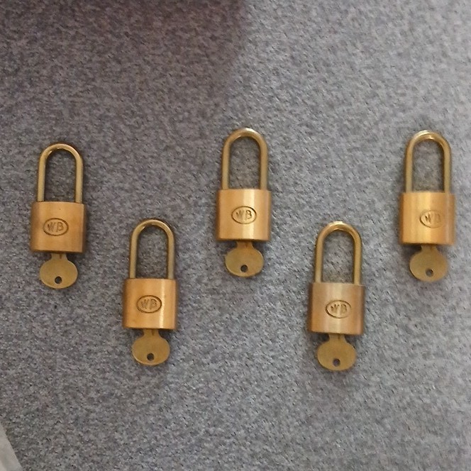 Sargent 4170 Brass Keyed Alike Padlock WB Keyway 5 Pin Steel Shackle 1/4in