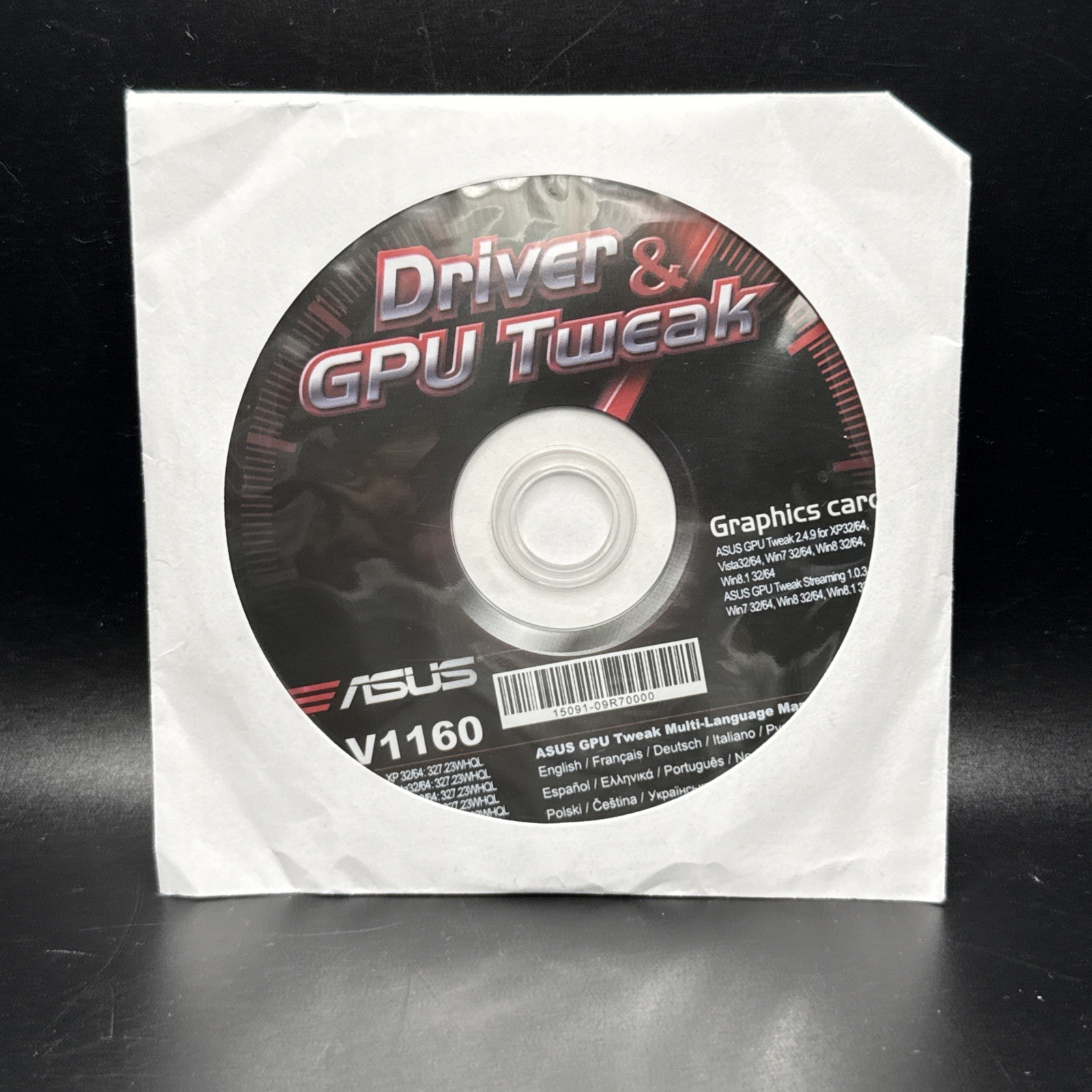 ASUS Graphics Card Driver & GPU Tweak V1160 Cd only