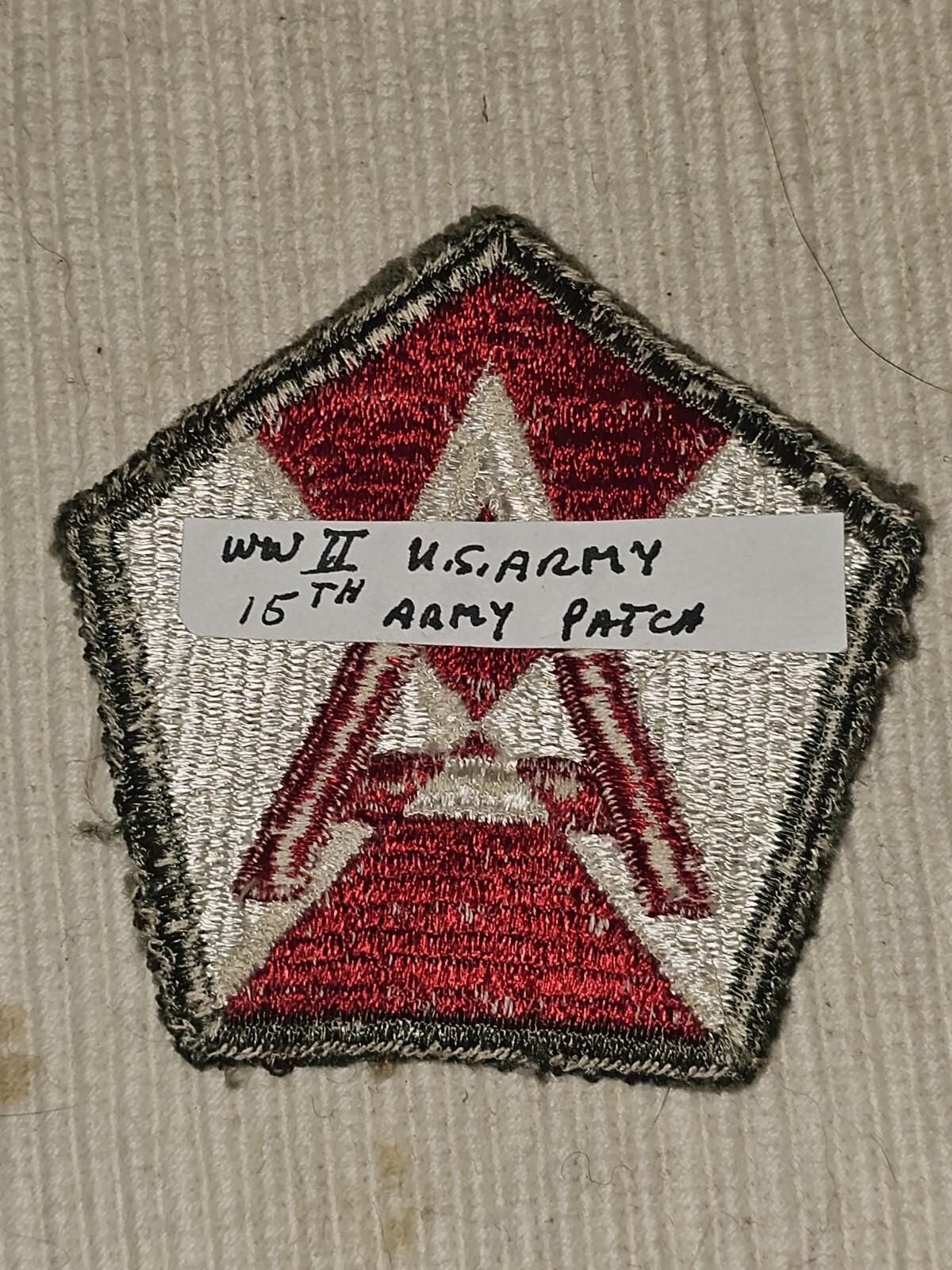 WWII US 15th Army Cut Edge Patch L@@K!!! .