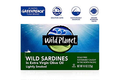 Wild Planet Wild Sardines in Extra Virgin Olive Oil, Lightly Smoked, Keto and of