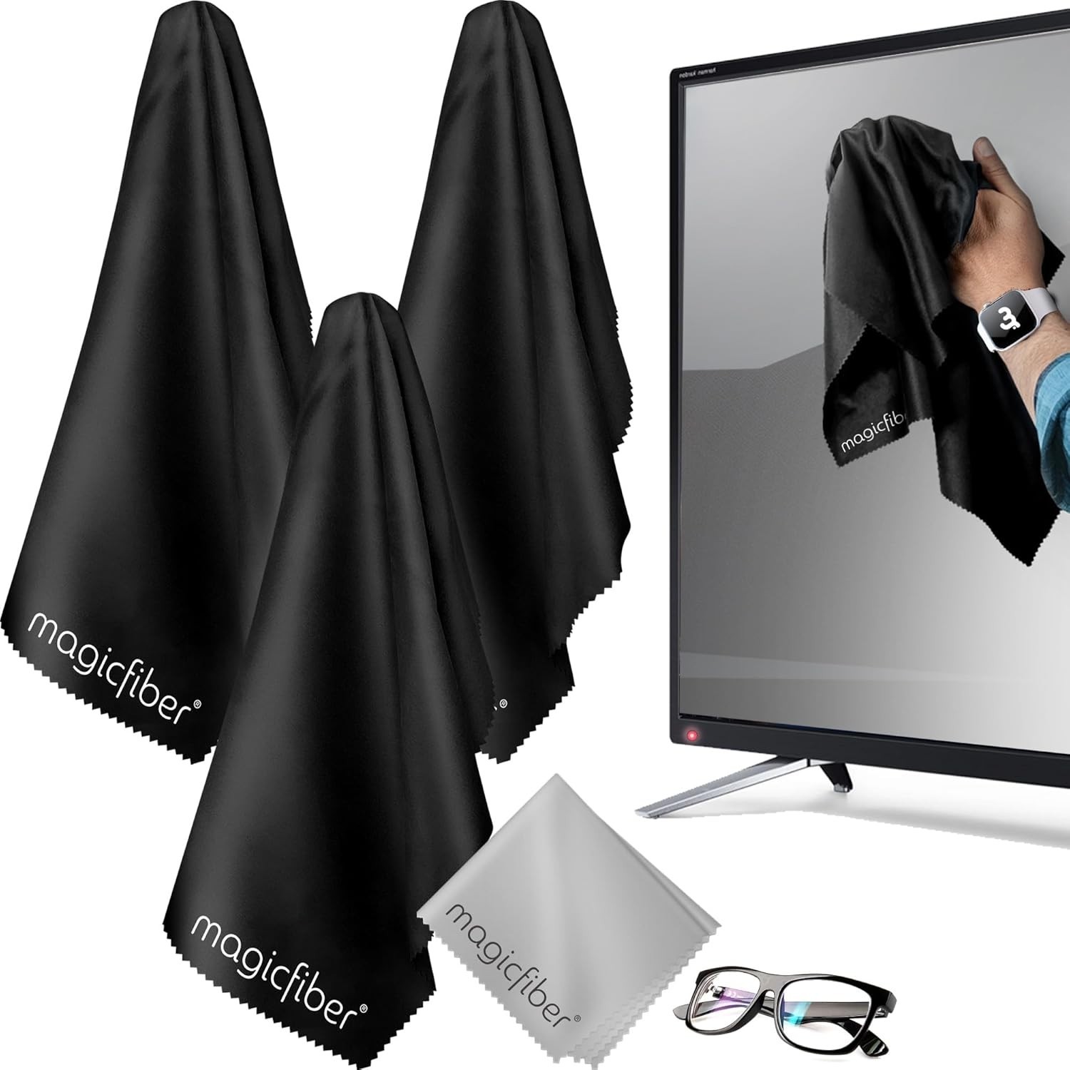 Microfiber Cleaning Cloth Set - Extra Large for Screens, TVs, and Glasses