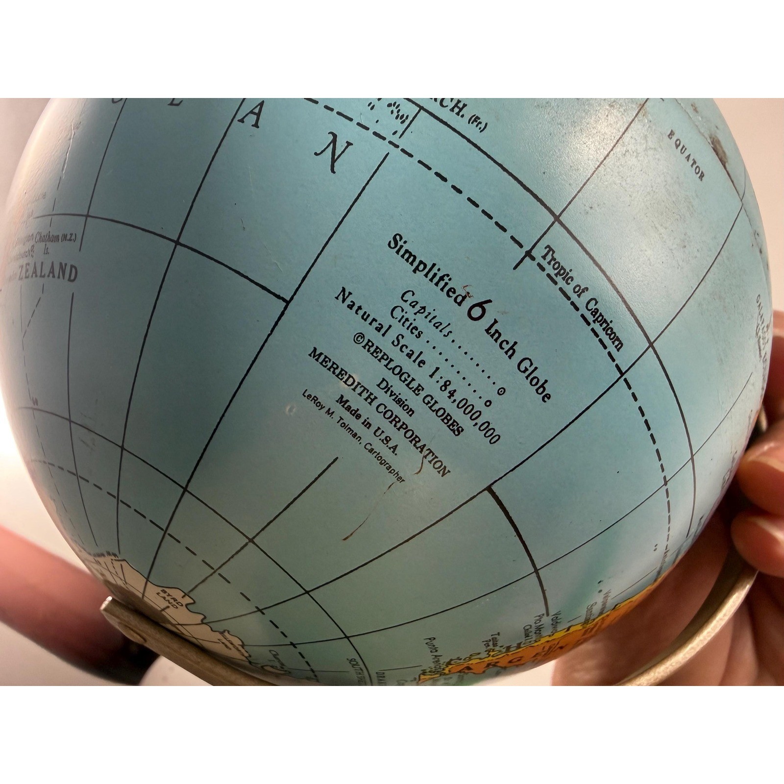 Vintage REPLOGIE 6 Inch World Globe
