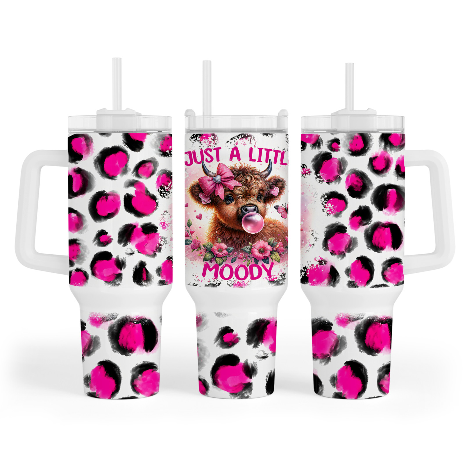 Just a Little Moody Highland Cow 40-ounce Insulated Stainless Steel Tumbler