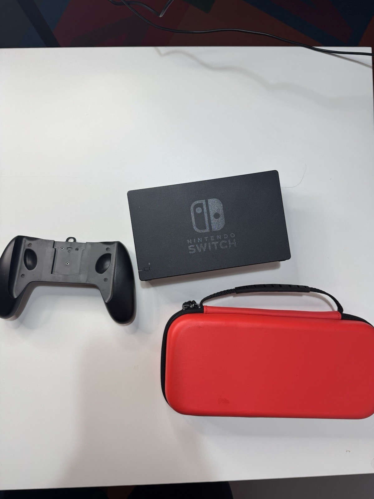 Nintendo Switch Genuine OEM Dock HAC-007 Official TV Dock + Grip + Red Travel Ca