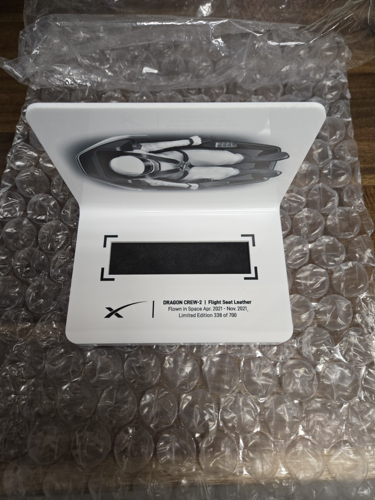 Authentic SpaceX Dragon Crew-2 Flight Seat Leather.