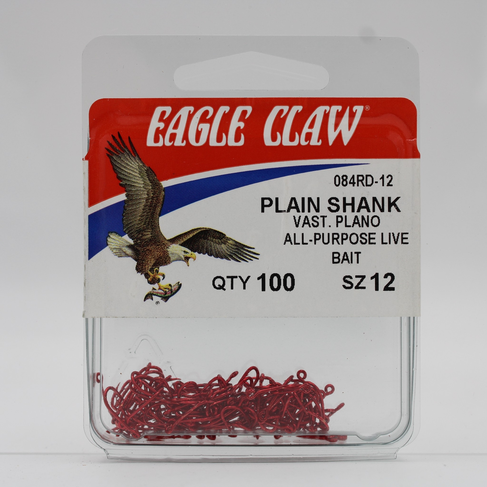 Eagle Claw Fishing Tackle Plain Shank Fish Hooks 084RD Various Sizes