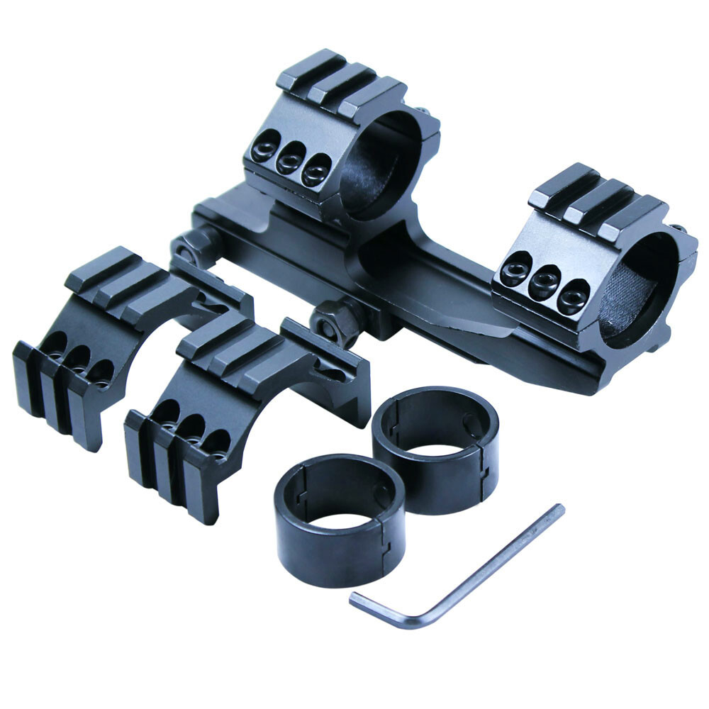 Tactical 1" 30mm PEPR Style Cantilever Rifle Scope Mount - Extra Tri-rail Rings