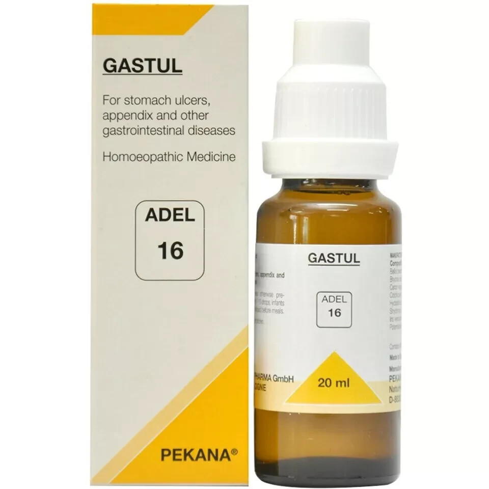 5 Bottles ADEL 16 Drops 20ml Pack GASTUL Adel PEKANA Germany Homeopathic Drops