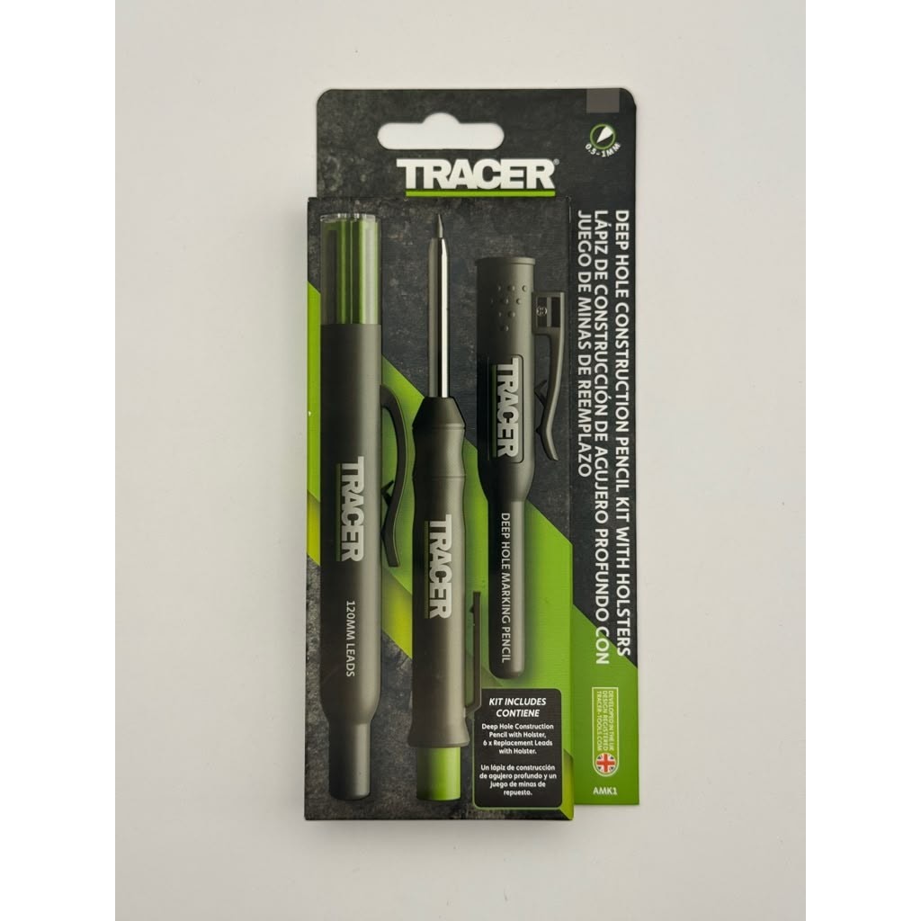 TRACER AMK1 Deep Hole Construction Pencil Kit 6 Leads 2 Holsters Carpenter New