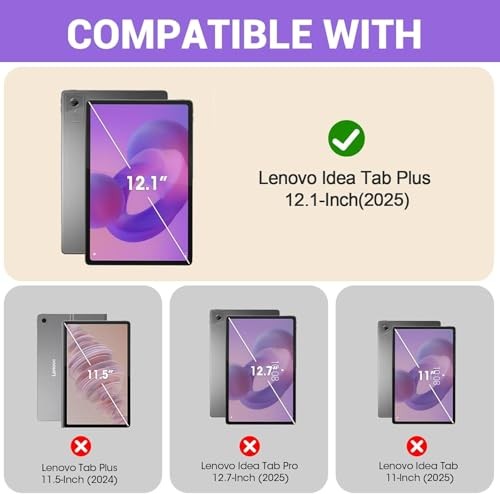 Tablet Case with Keyboard Compatible with 2025 Lenovo Idea Tab Plus 12.1
