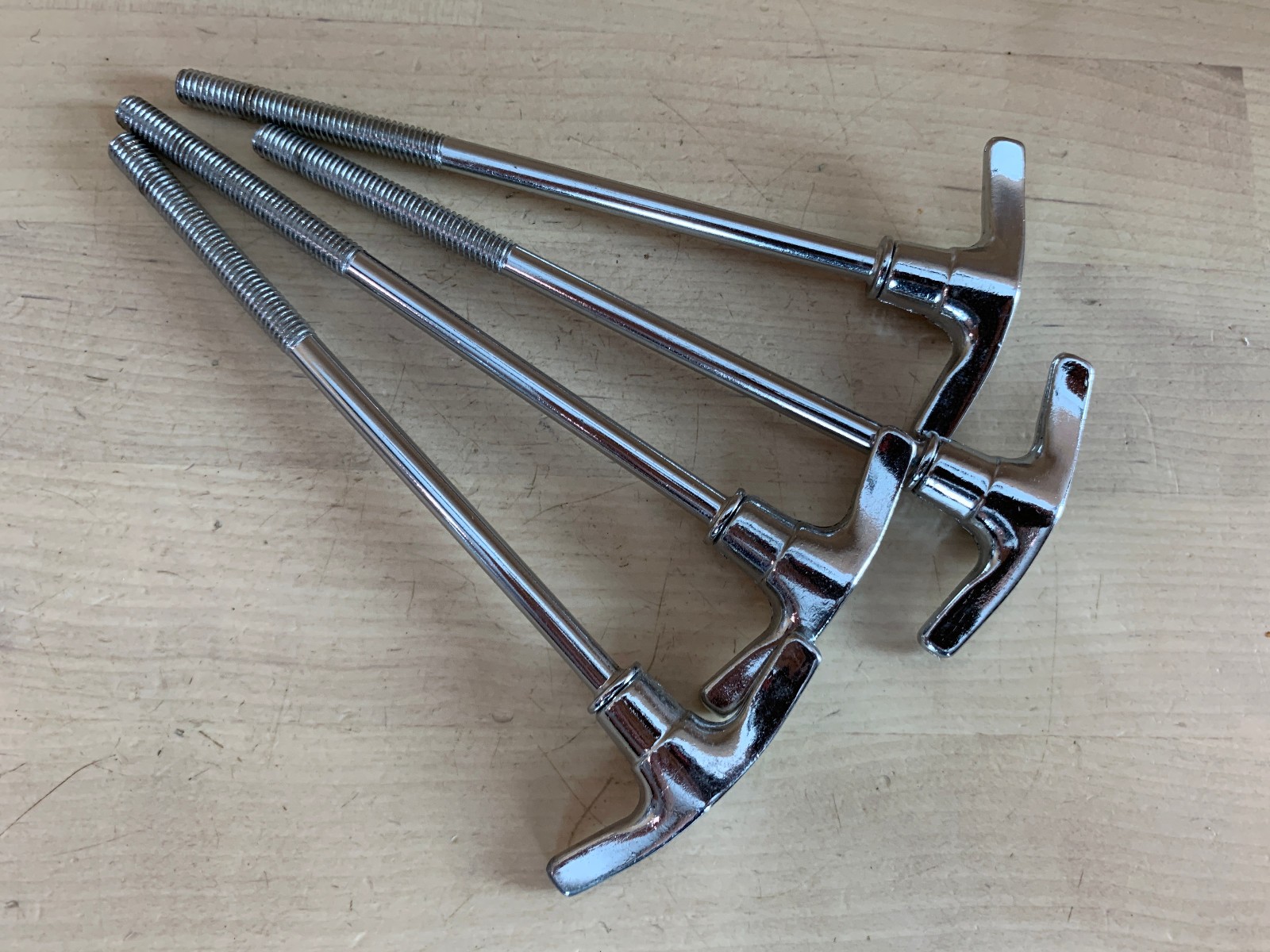 GIBRALTAR SC-BDTR-L Bass Kick Drum TENSION ROD T Handle Parts Lot of 4x 6mm 4.5"