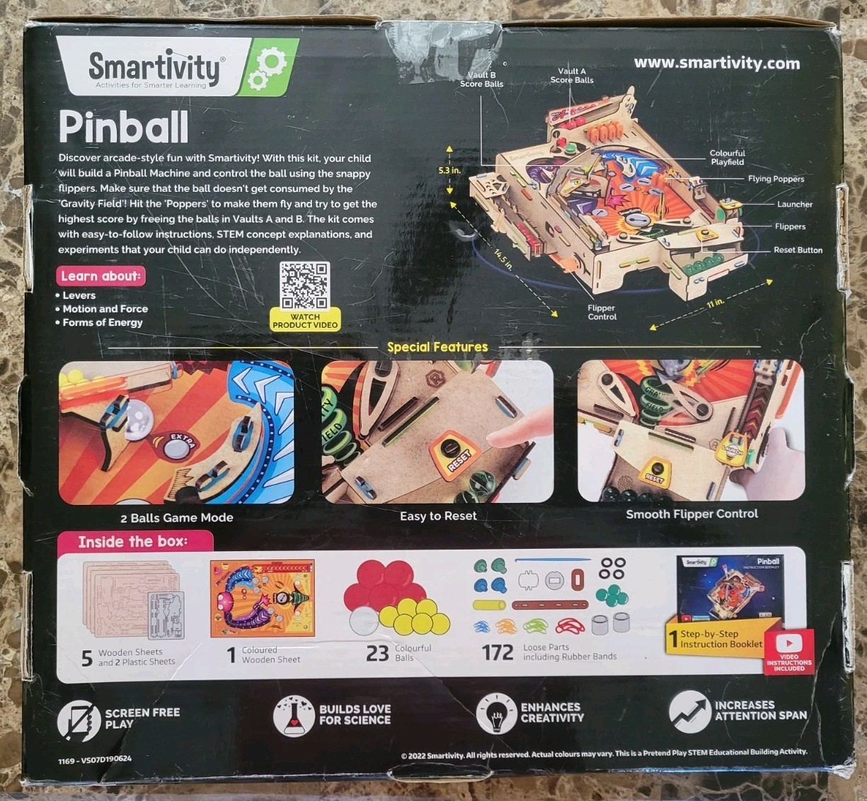 STEM Learning Pinball Machine Kit Smartivity Award Winning Arcade Build It NIB
