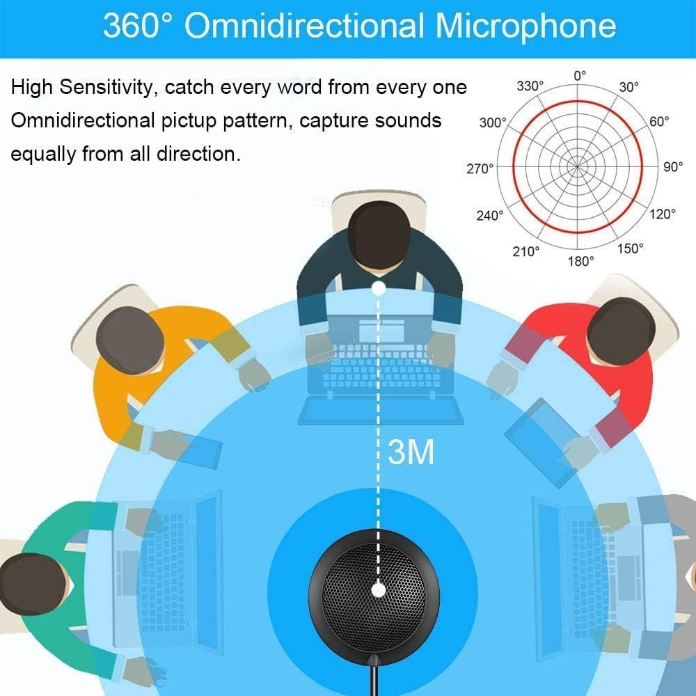 Conference USB Microphone, Computer Desktop Mic with LED Indicator, Plug & Play