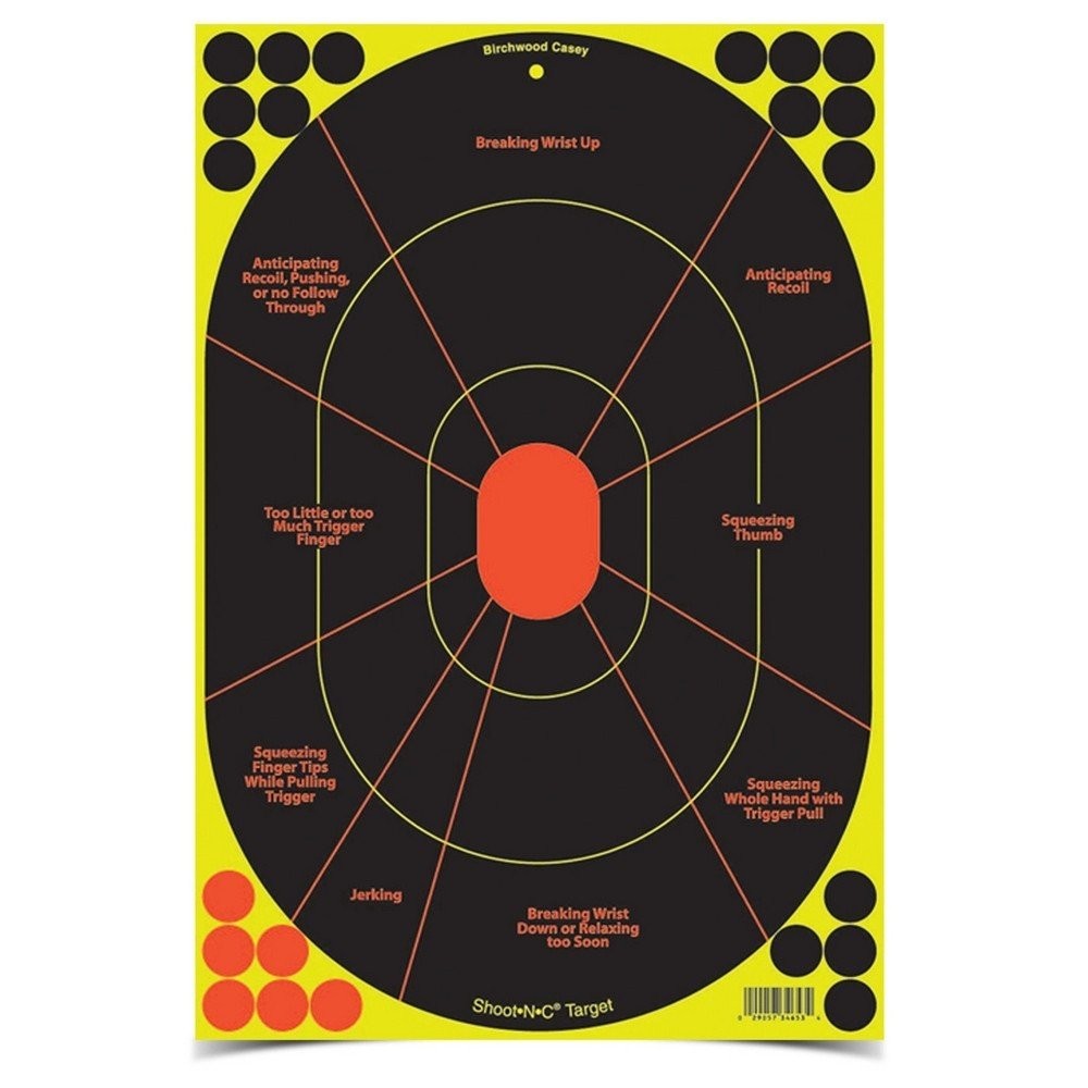 Birchwood Casey ShootNC 12X18" Handgun Trainer Targets W/ 110 Pasters 5 Pk 34655