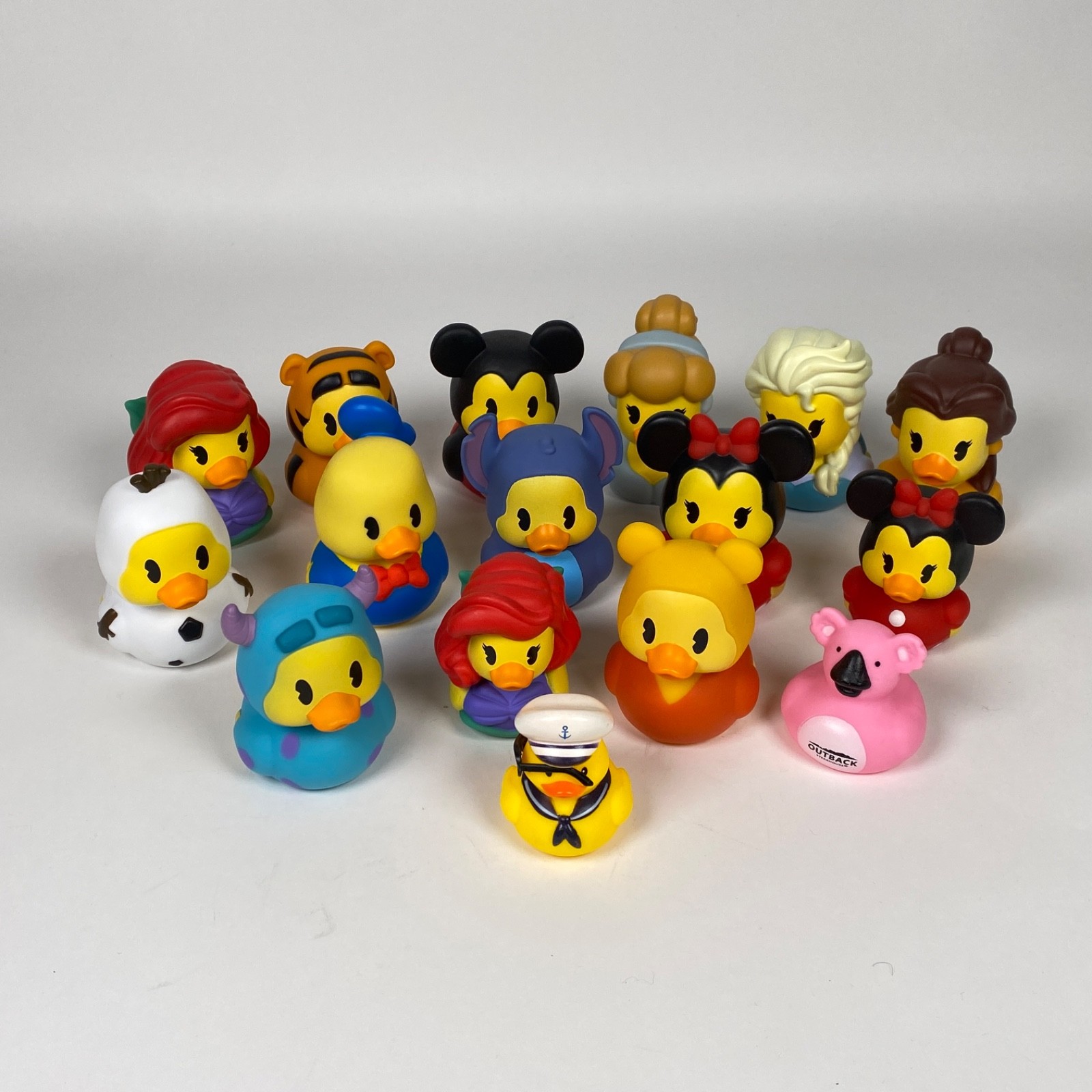 Lot of 16 Rubber Ducks Duckies Bath Toys Disney Jeep Duck Dashboard Cruise