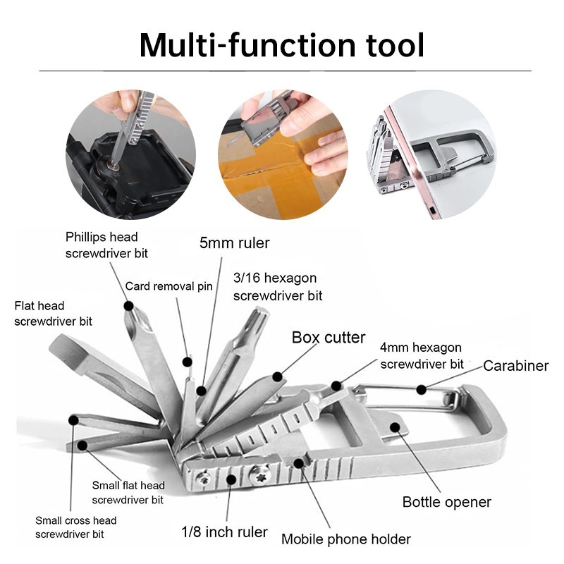 12-in-1 Portable Multitool Screwdriver Set, Folding EDC Pocket Tool with Bottle