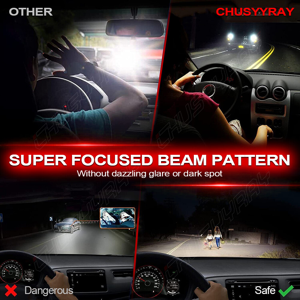 For Ford F 150 2015-2020 12000K White LED Headlight Hi/Lo Beam + Fog Light Bulbs