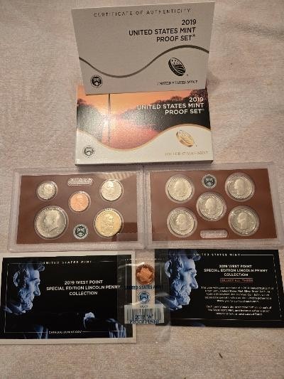 2019 US Mint Proof Set w/OGP & COA Plus 2019-W Lincoln Penny