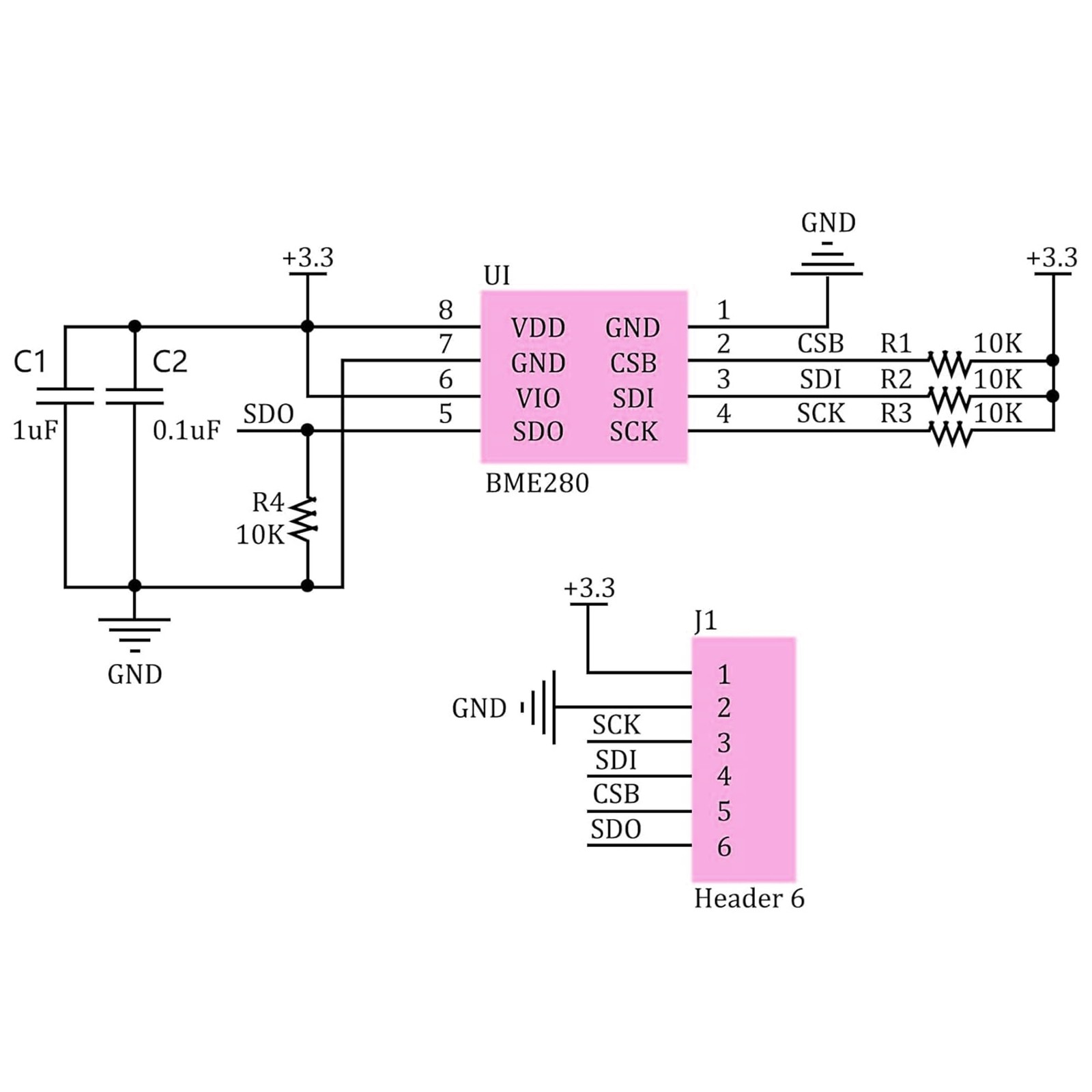 4 PCS BME280 3.3V Sensor Module Atmospheric Pressure Temperature GYBME280