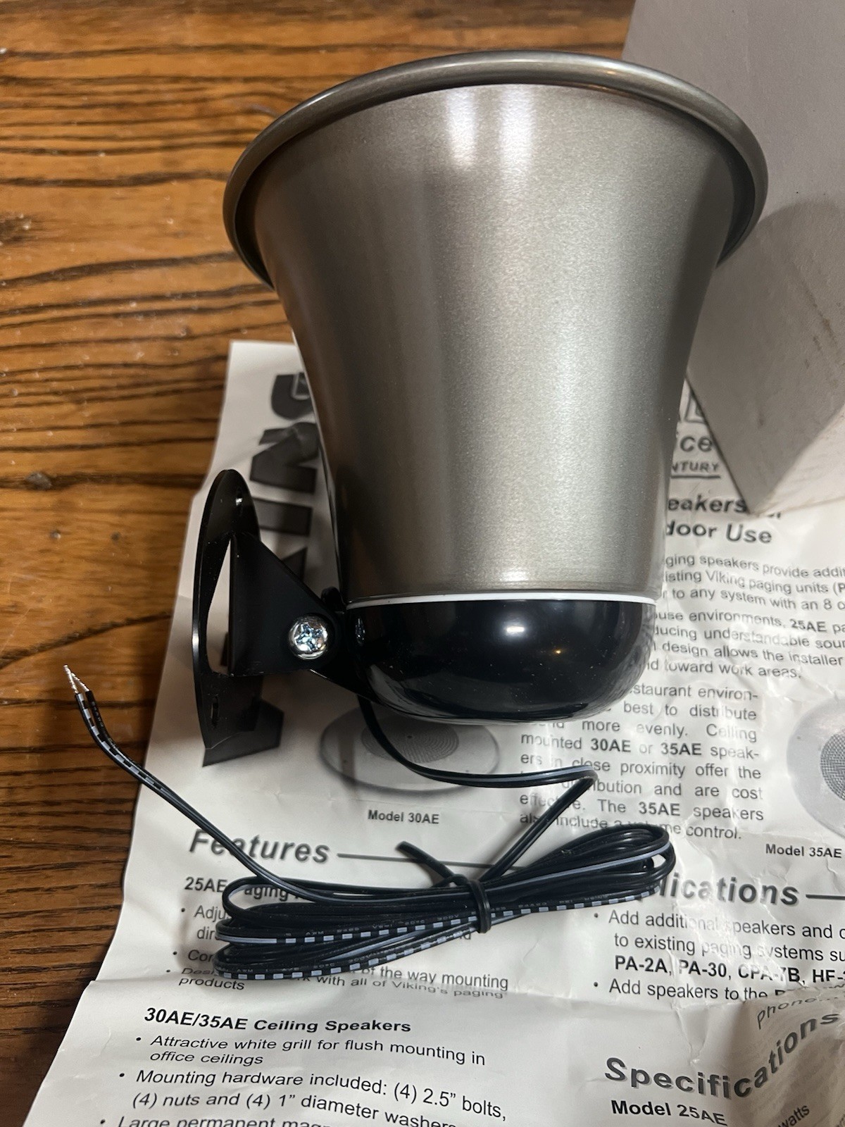 Viking Electronics Paging Horn 25AE In Box With Instructions