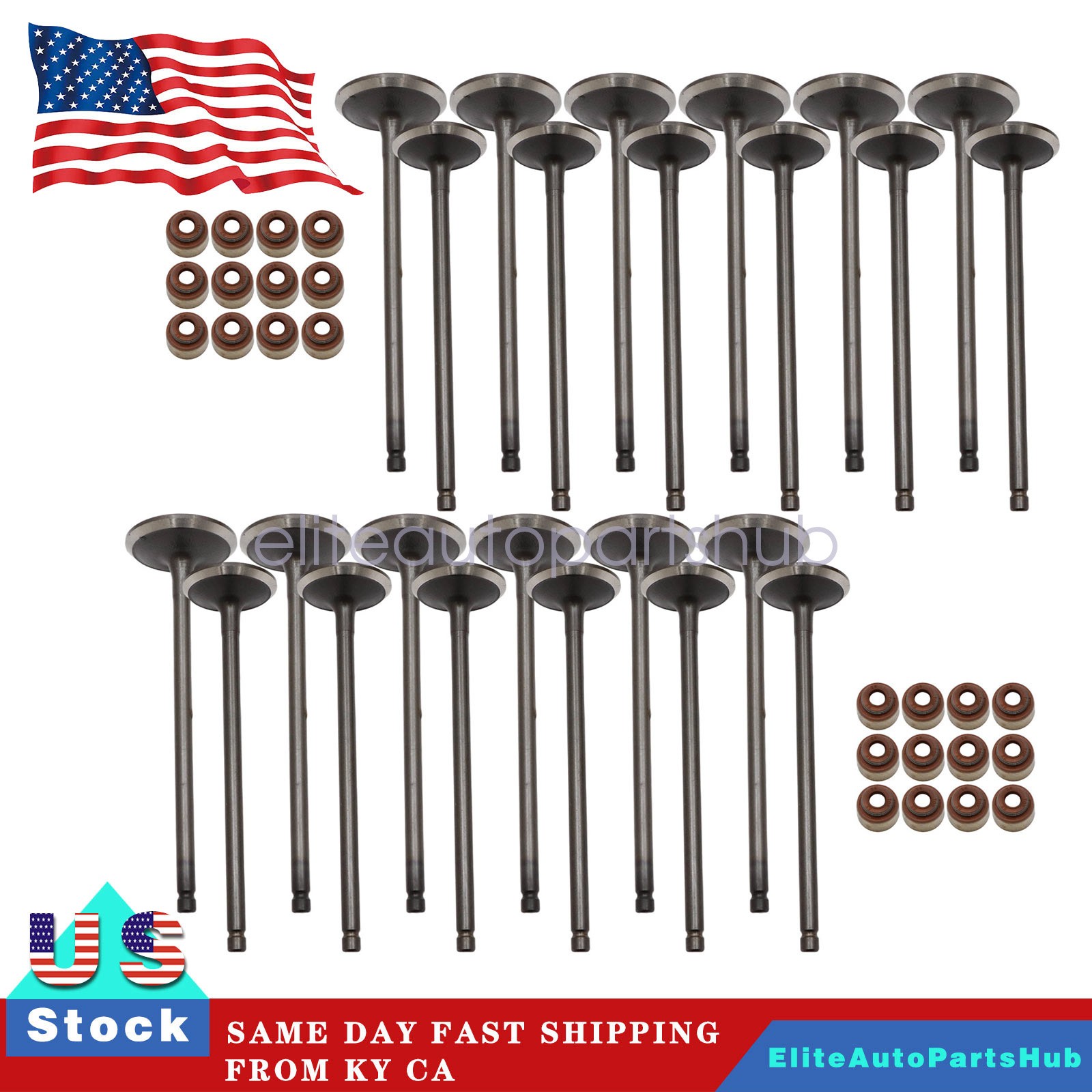 Fits 08-23 Acura MDX Honda Accord Odyssey 3.5 3.7 Intake Exhaust Valves + Seals