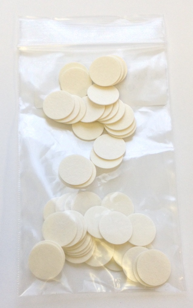 (50) .062" THICK WHITE FIBRE POOL CUE TIP PADS - PAD BETWEEN TIPS AND FERRULES
