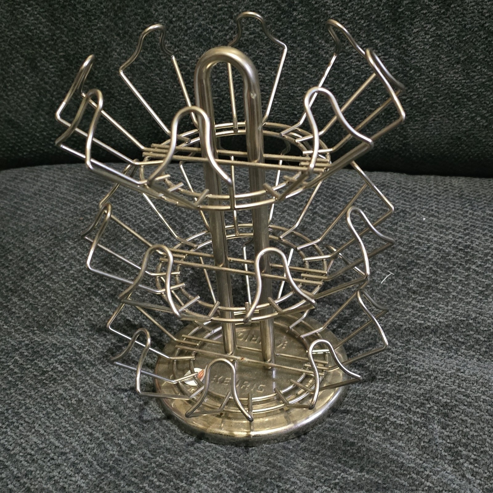 K-Cup Pod Carousel Holder for Keurig, 24 Pod Capacity, Metal Silver 360°