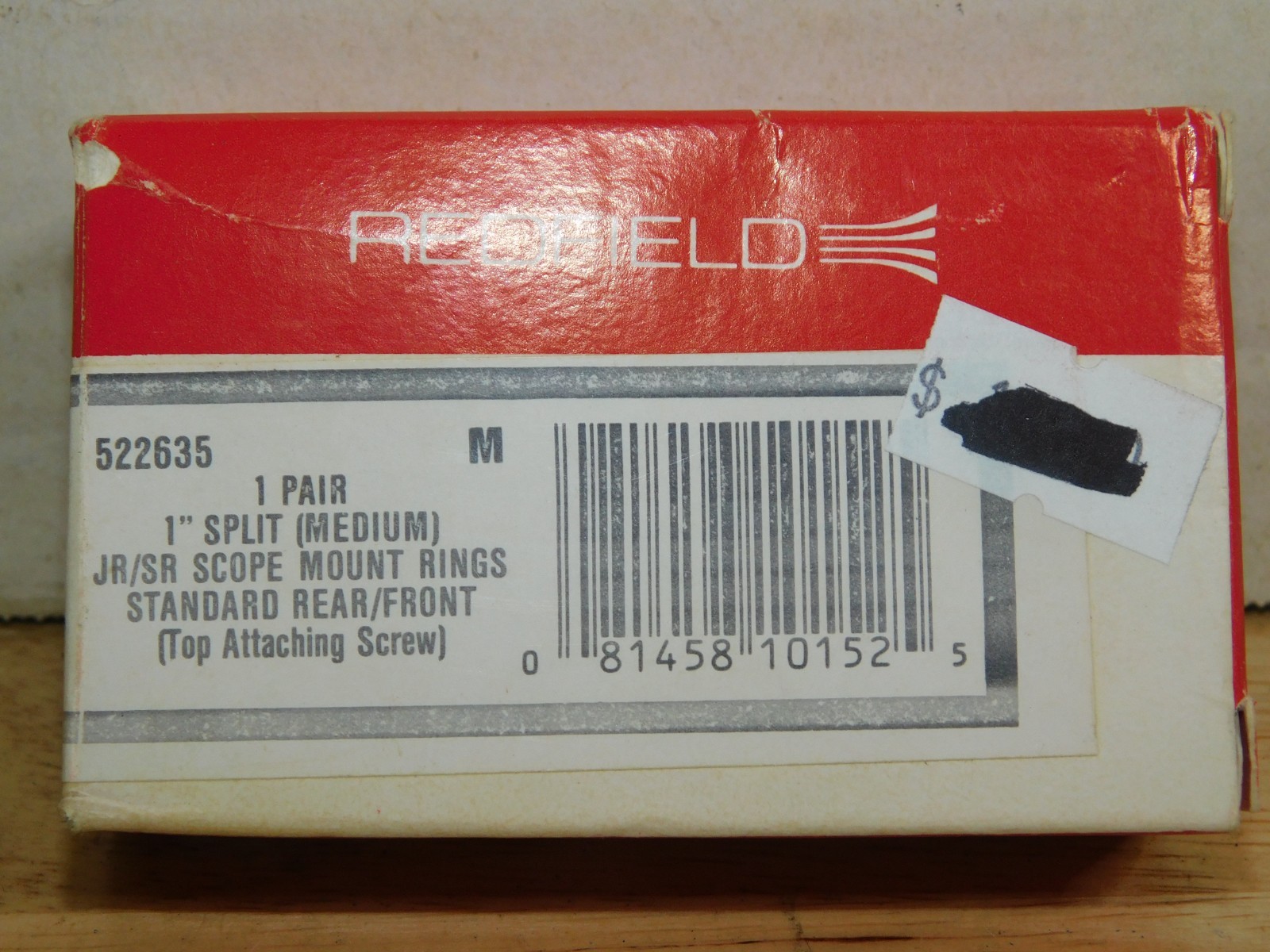 Redfield 522635 1" Med. Split Rings JR/SR – Standard Front/Rear Orig Box, 7/65