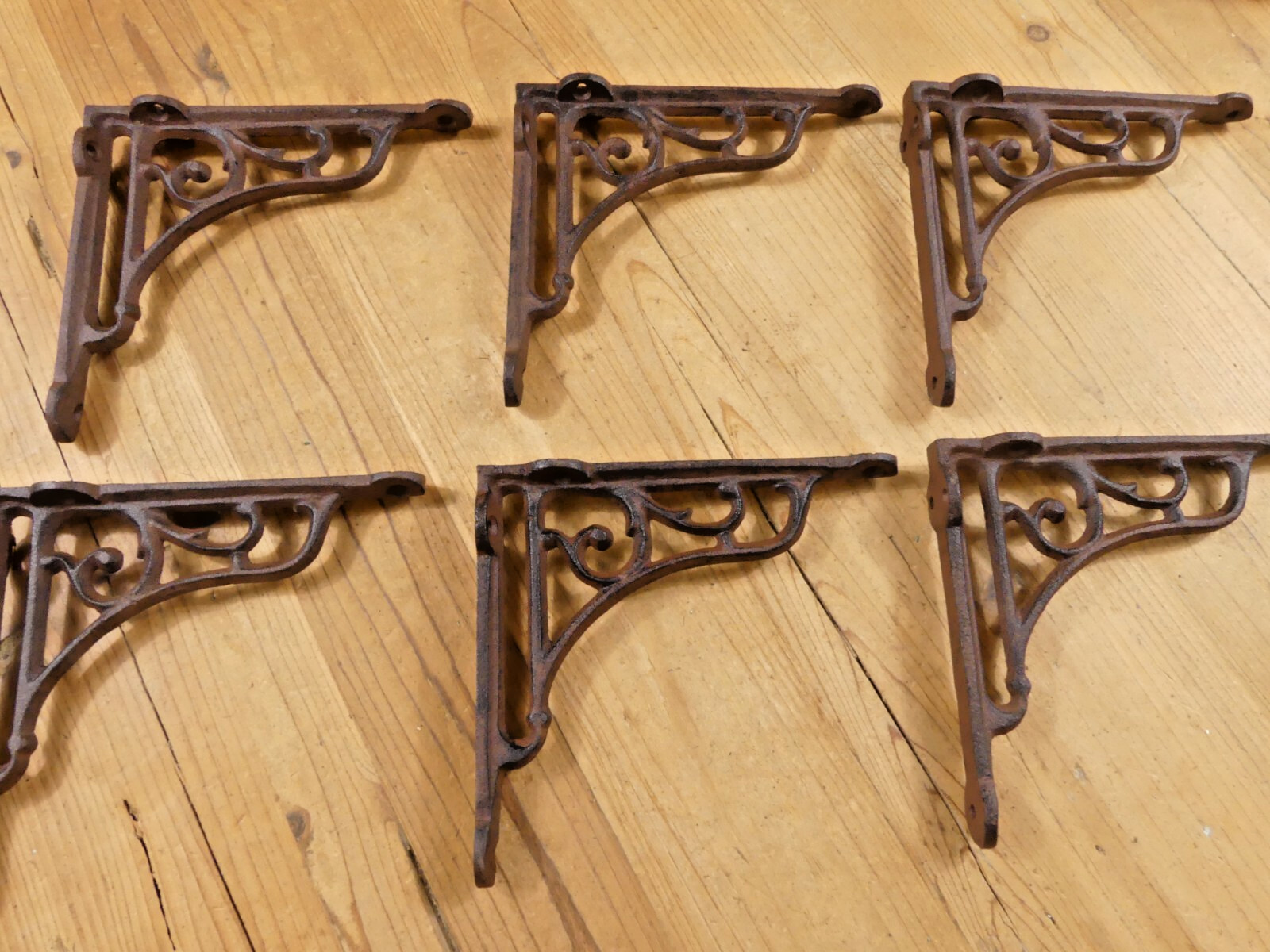 6 Antique Style Vine Shelf Brace Wall Bracket Cast Iron Corbel 6" X 6 1/2" Brace