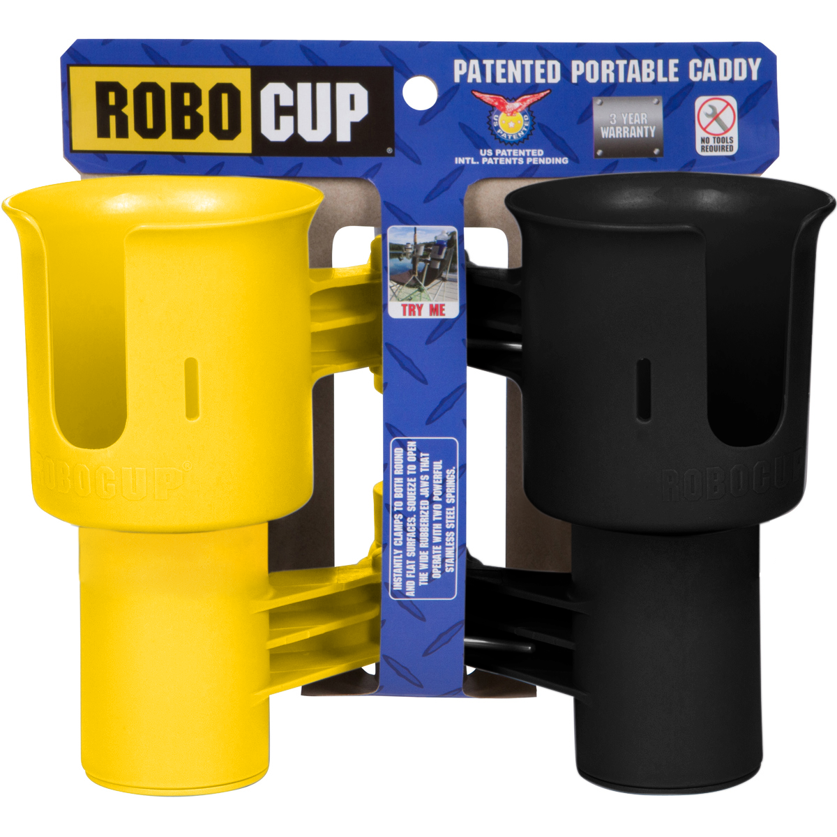 * 2 PACK DEAL * ROBOCUP CLAMP ON DRINK CUP HOLDER CADDY * FREE SHIPPING TO USA *
