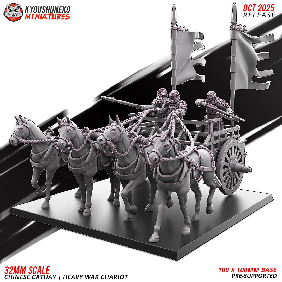 Chinese Cathay Heavy War Chariot - 28-32mm - Resin Tabletop Miniature