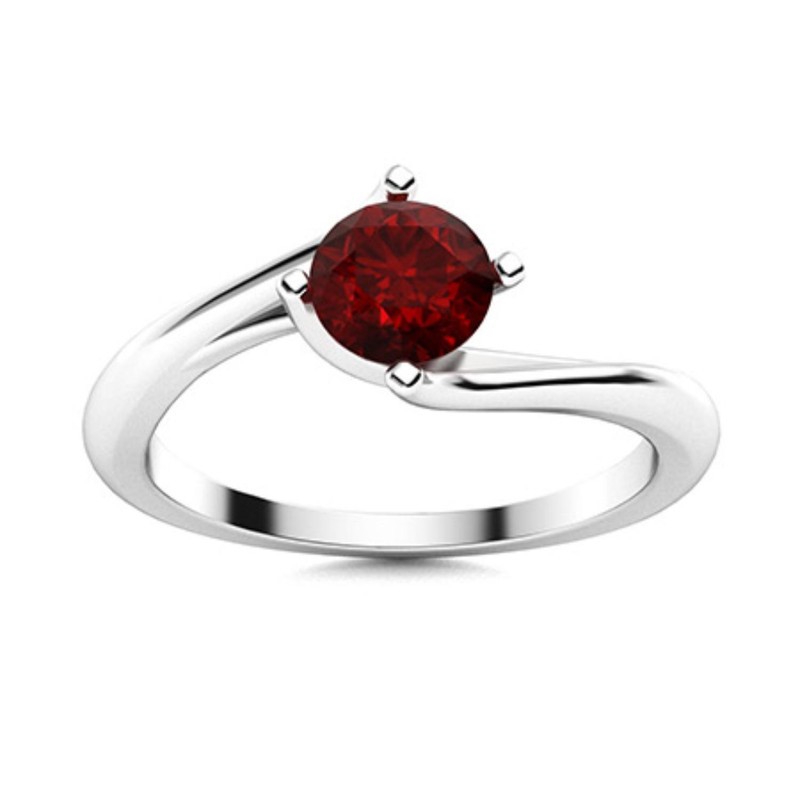 Sterling Silver Crown Chakra Garnet Stone Solitaire Mother Ring Jewelry