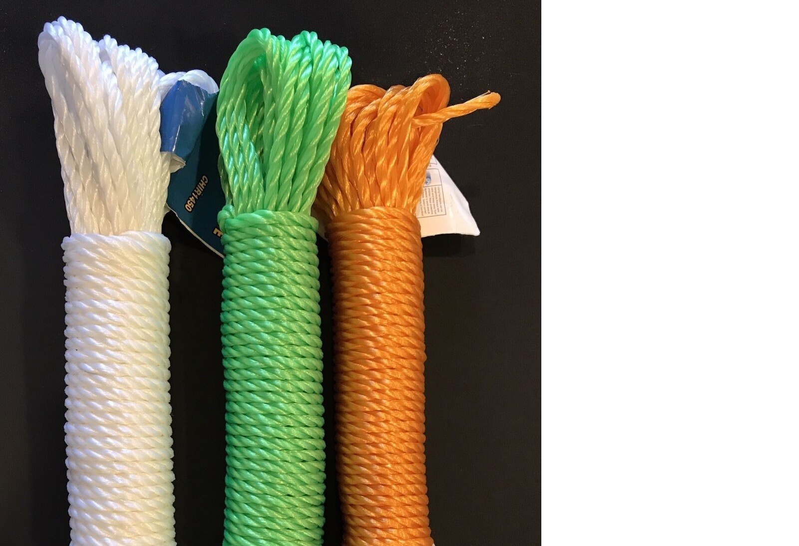 Rope 1/4" - 50 Feet Braid Poly  Twisted Assorted colors 4 pack