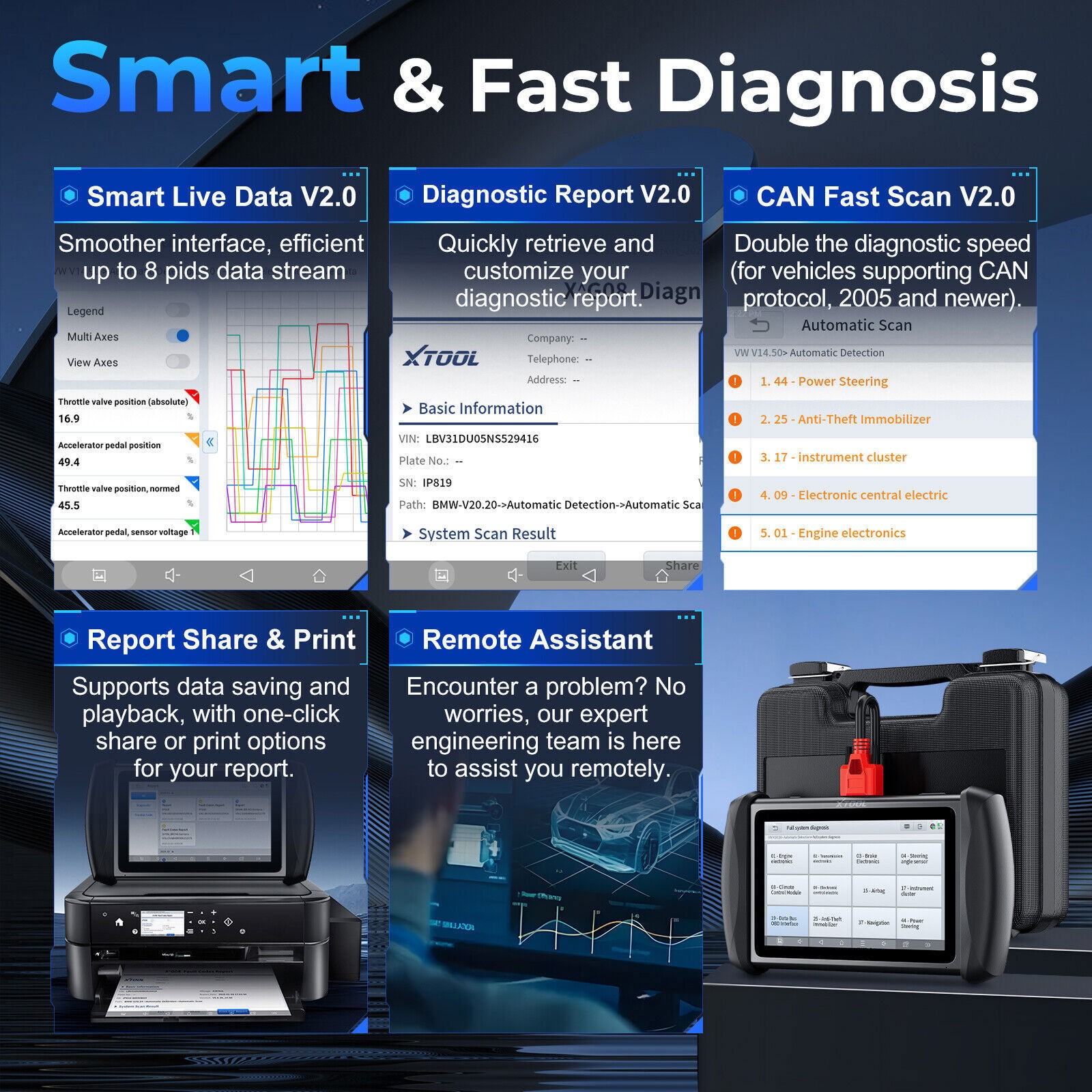 2026 XTOOL IP819 V2.0 Bidirectional Scan Tool AI Assisted Car Diagnostic Scanner