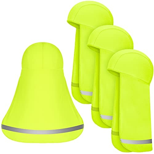 4 Pieces Sun Shade Hat Neck Sun Shade Hat Cooling One Size Fluorescent Yellow