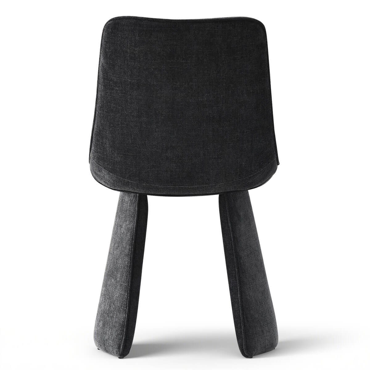 Set of 4 Black Modern Upholstered Dining Chair Chenille Fabric Accent Chair