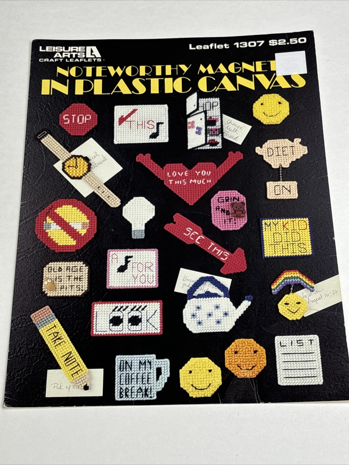 Leisure Arts Noteworthy Magnets Leaflet 1307 Plastic Canvas Pattern