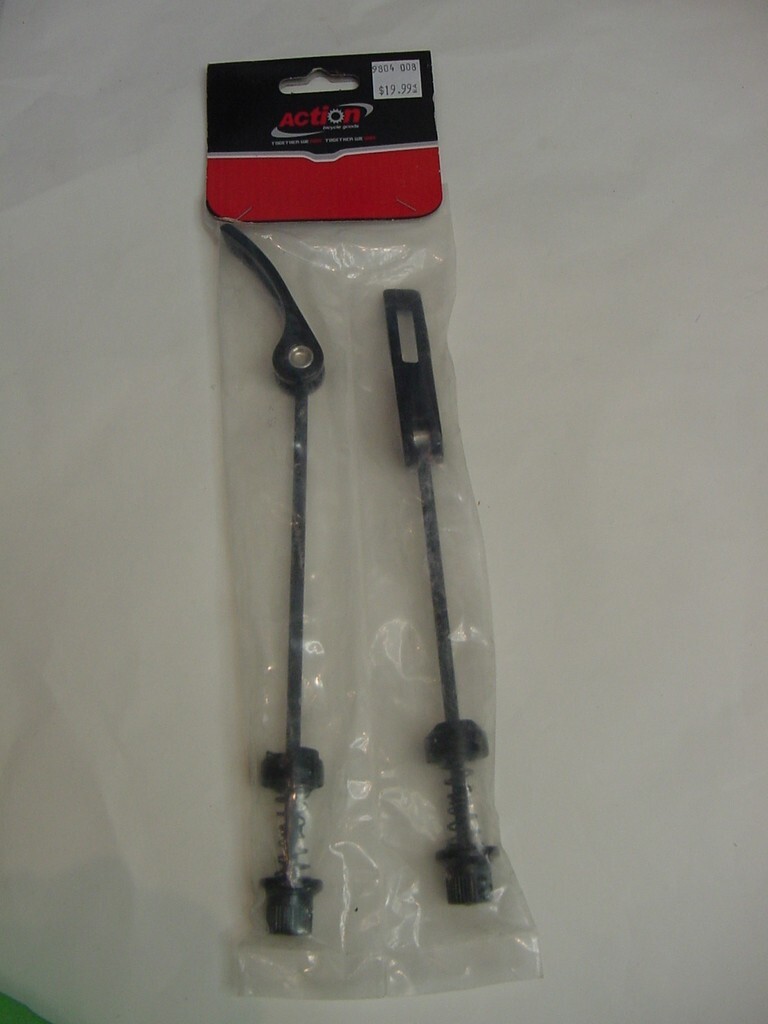 NEW - ACTION BLACK BICYCLE QUICK RELEASE SET SKEWERS