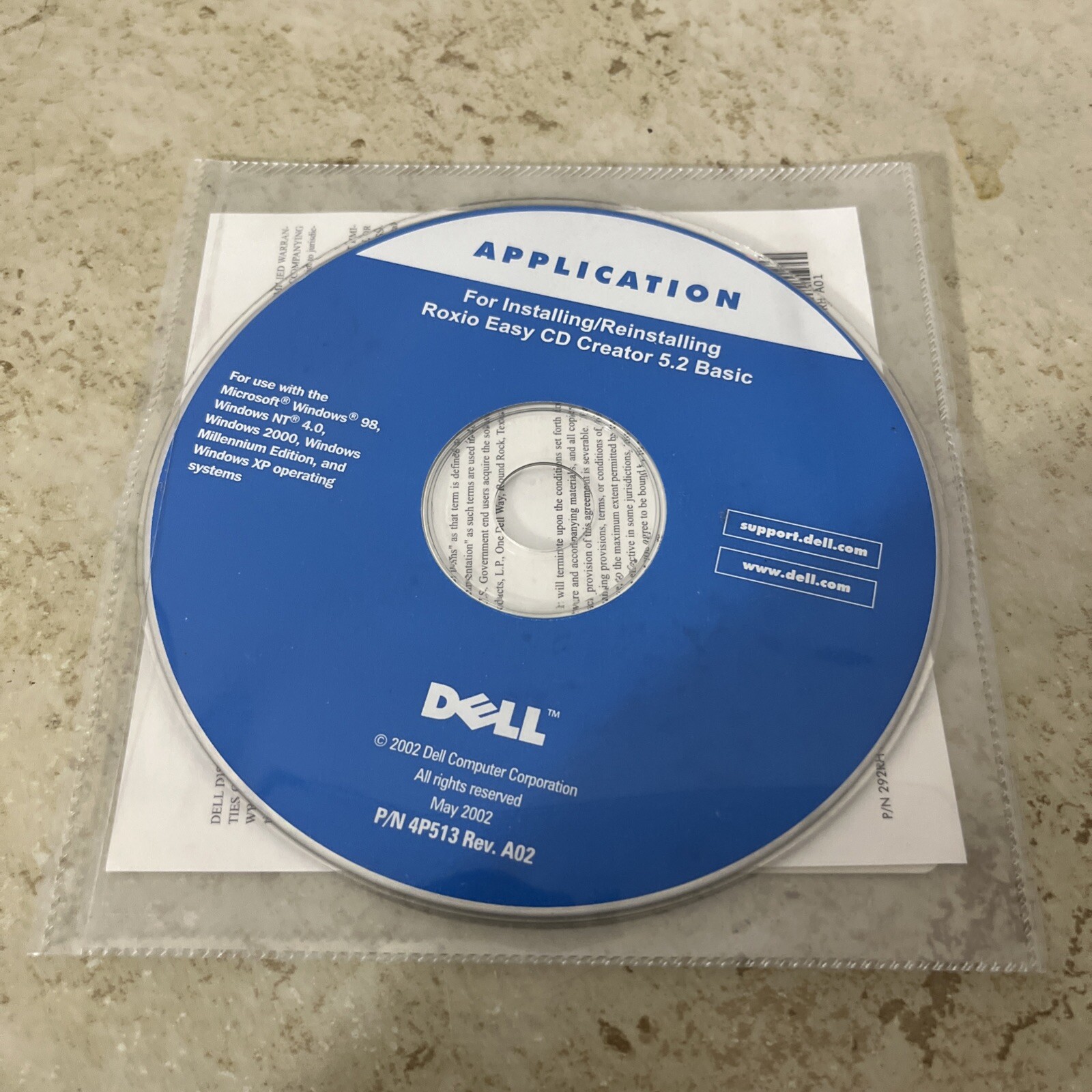 NEW SEALED Dell Roxio Easy CD Creator 5.2 Basic ~ Install/Reinstall ~ P/N 4P513