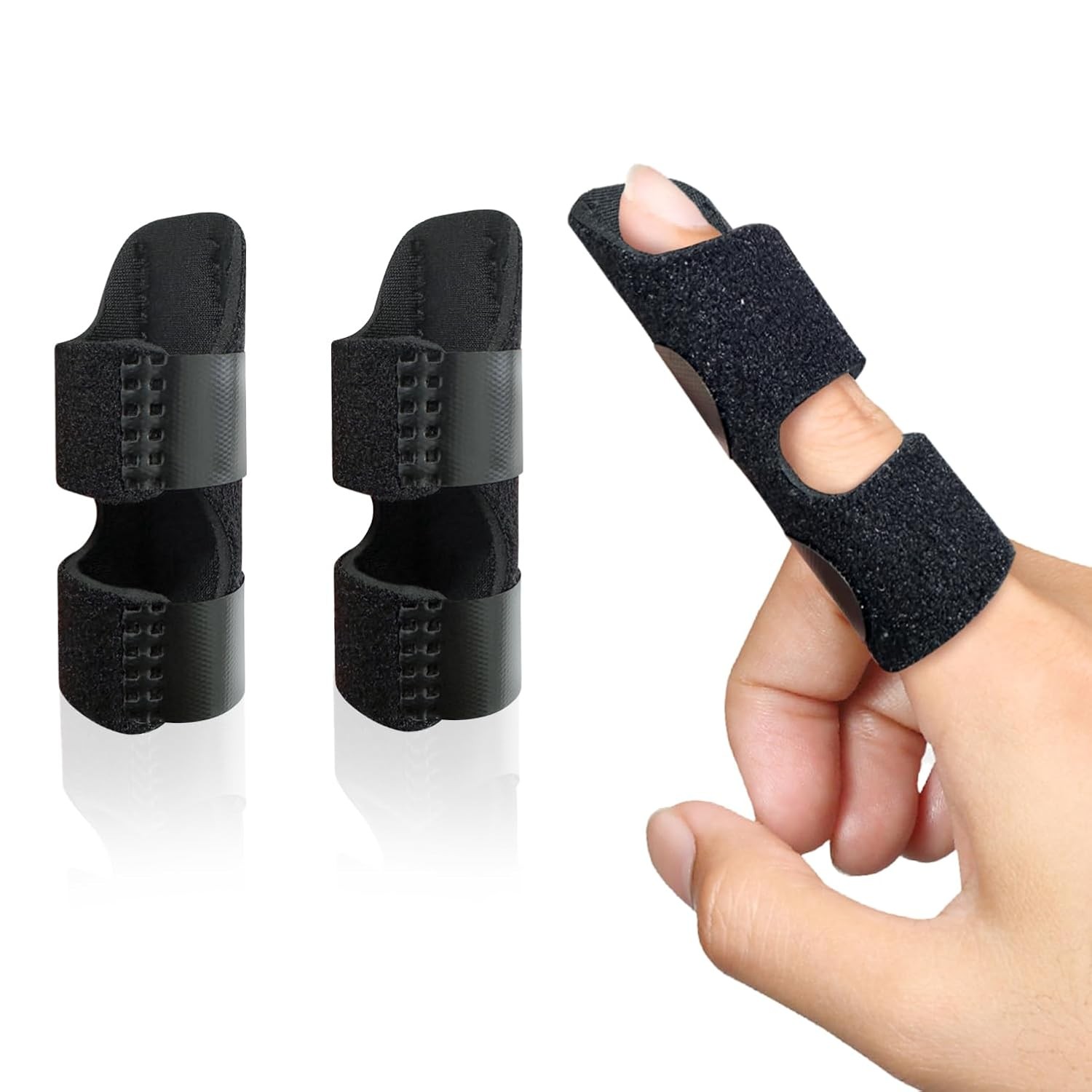 Finger Splint, Universal Trigger Finger Brace for Broken/Arthritis Pain  2 Pack