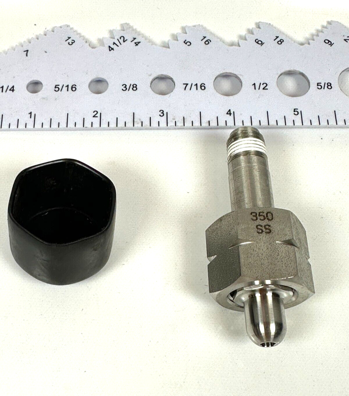 350 SS Nipple Connector 1/4 MNPT - Nut has LH Threads - NEW Fast Ship