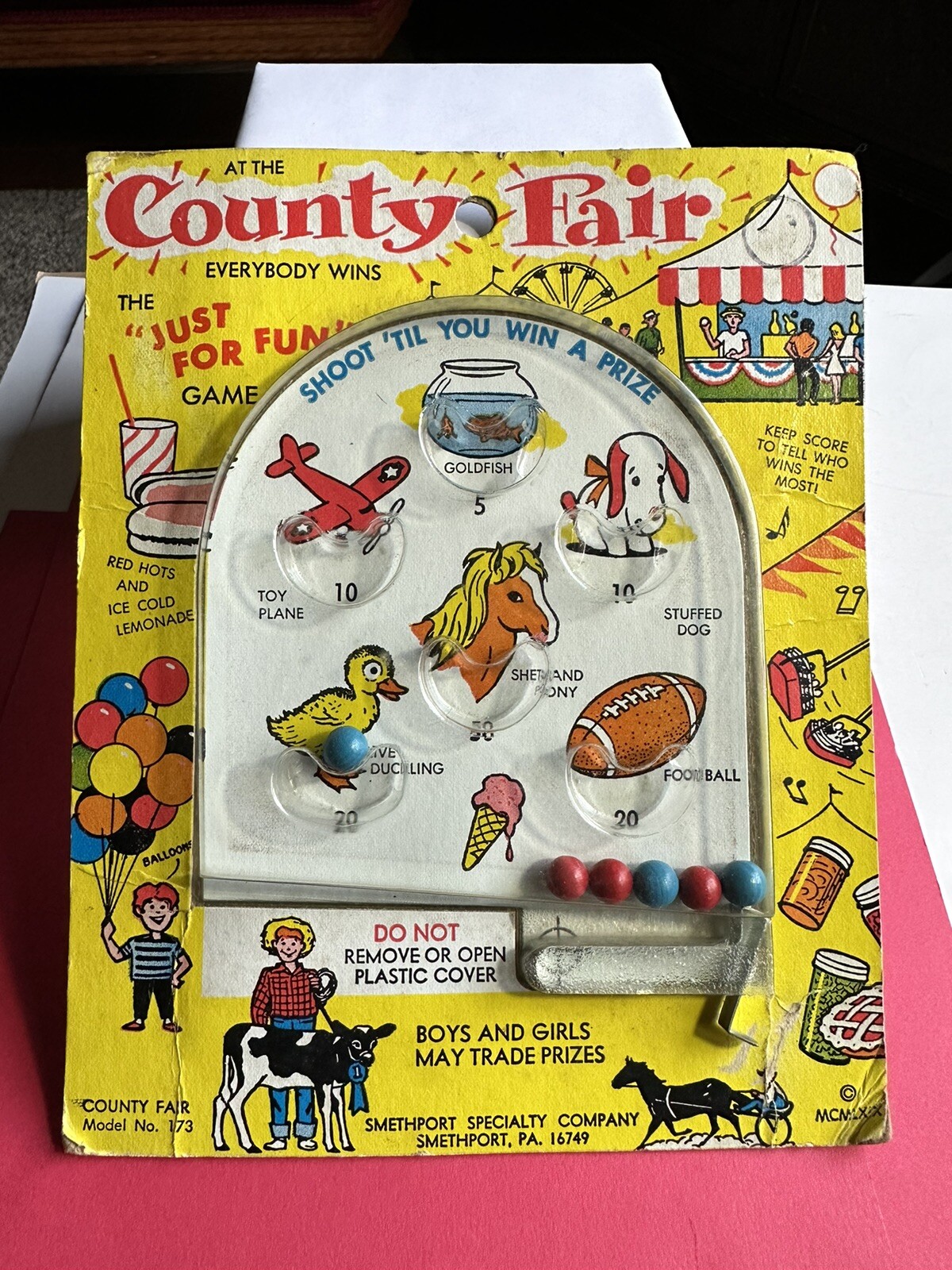 Rare Vintage Pinball Game Smethport Specialty County Fair 173
