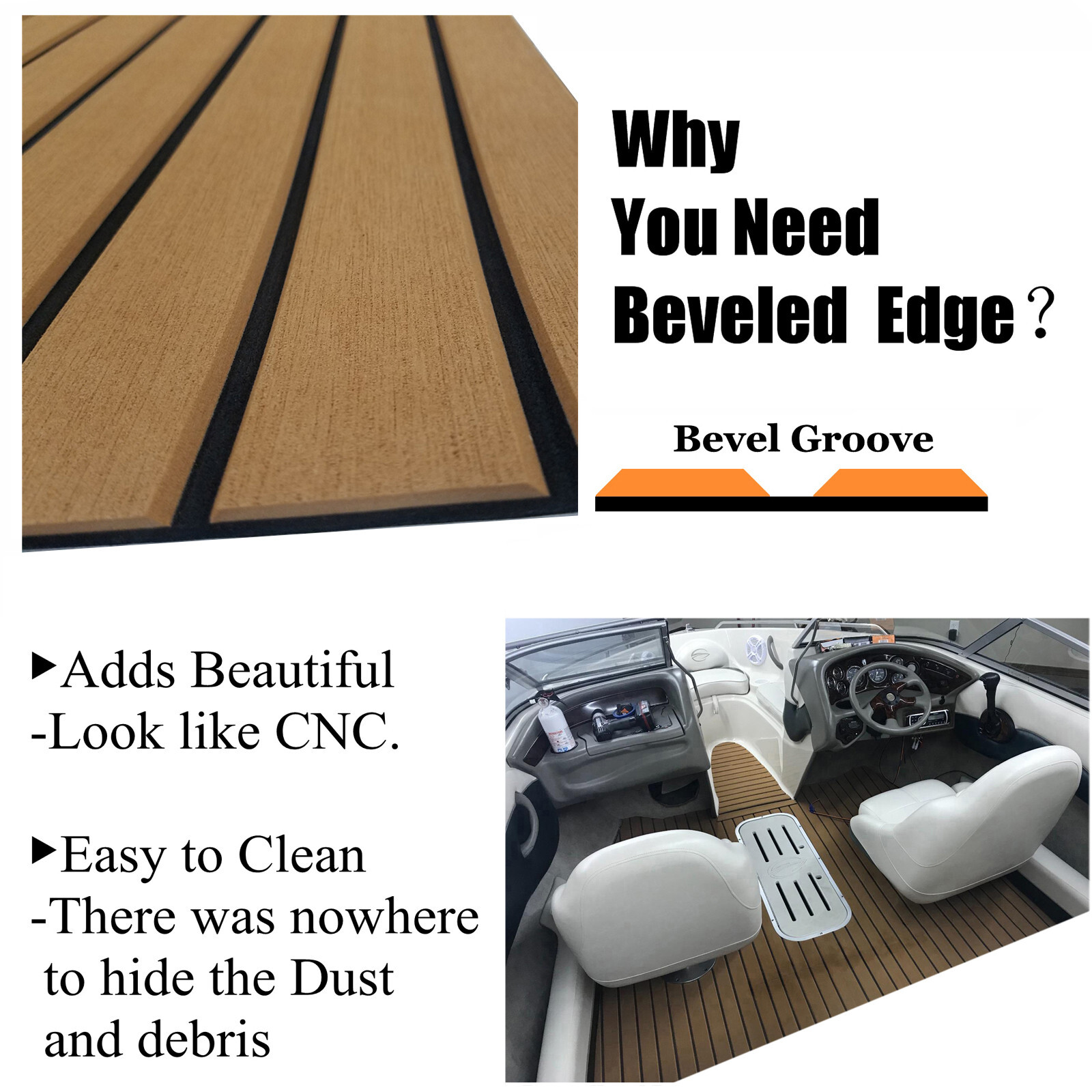 Boat Flooring Decking Sheet EVA Foam Marine Teak Deck | Adhesive Backing