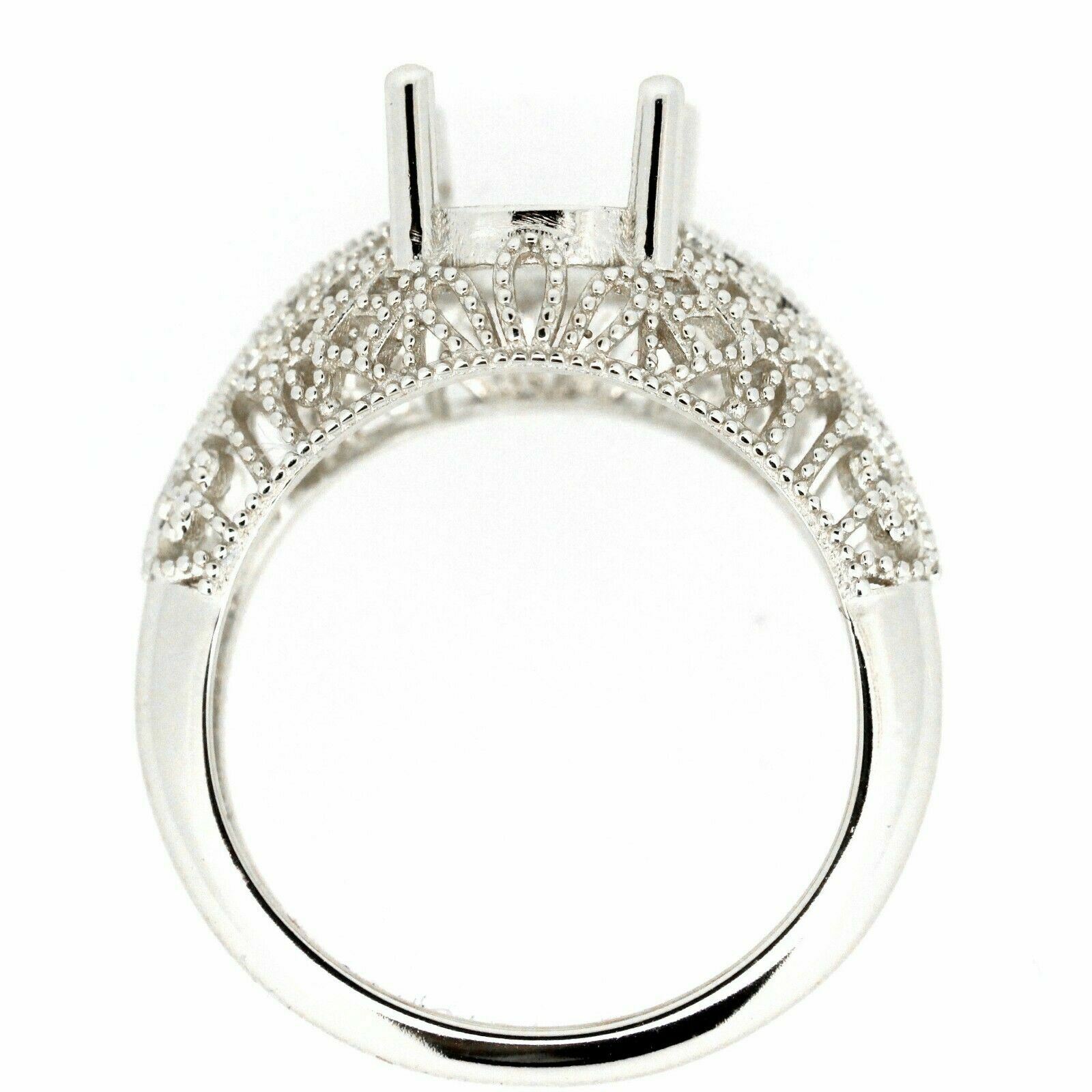 Sterling Silver Semi Mount Ring Setting Oval OV 10x8mm