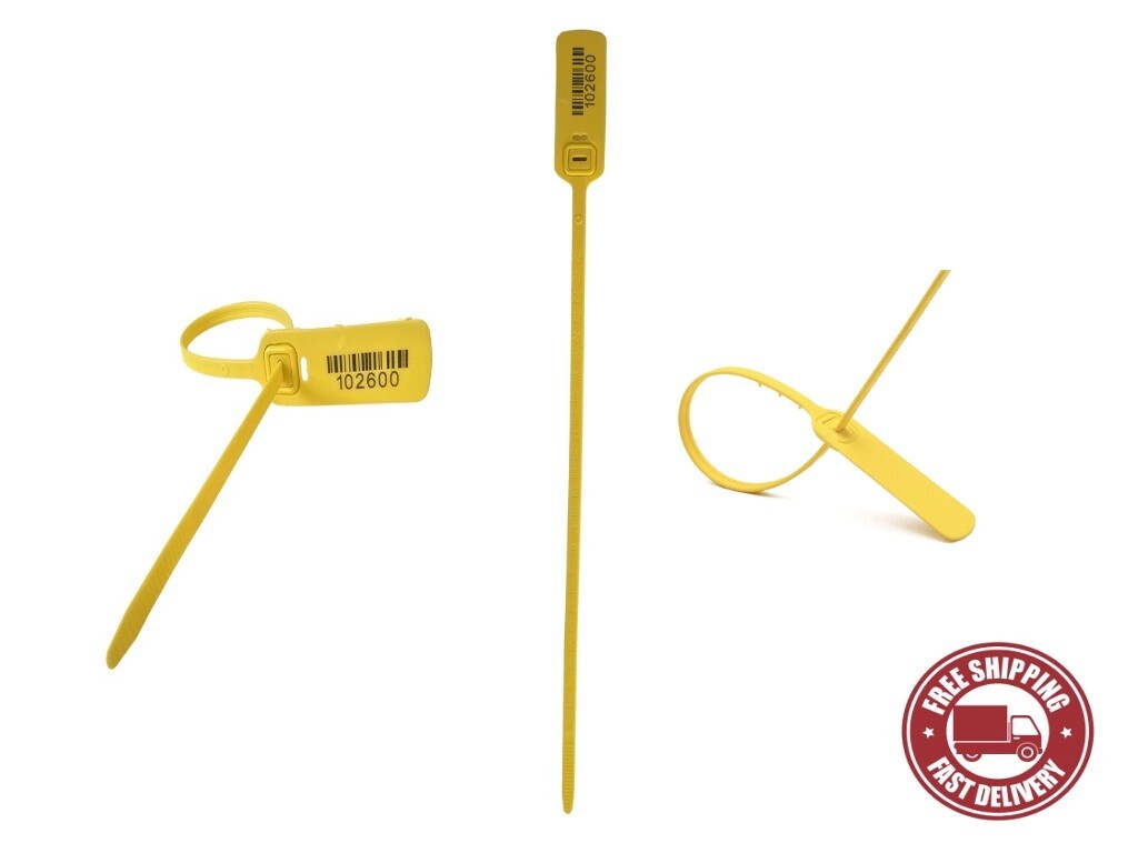 Plastic Security Seals with Metal Insert – 100 pcs Yellow-16-Inch/40cm