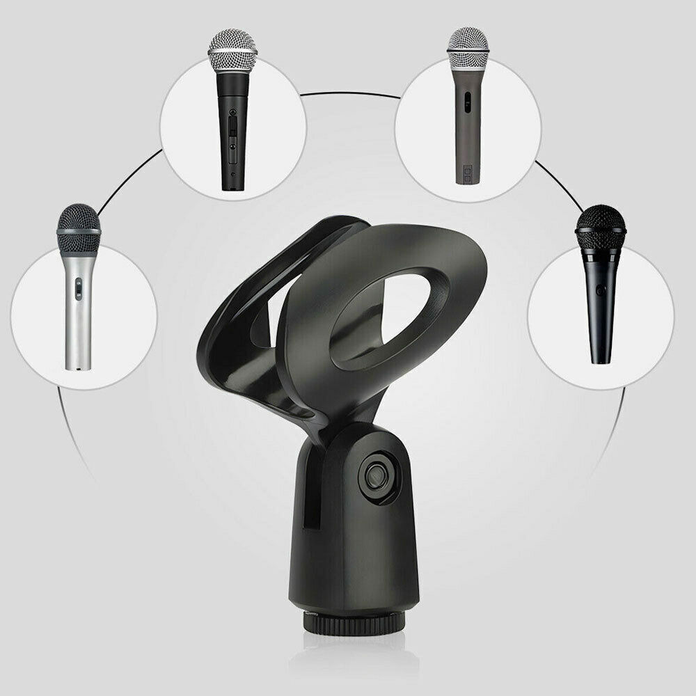 4× Universal 180° Microphone Clips Clamp Holder For Wired/ Wireless Mic Stand US