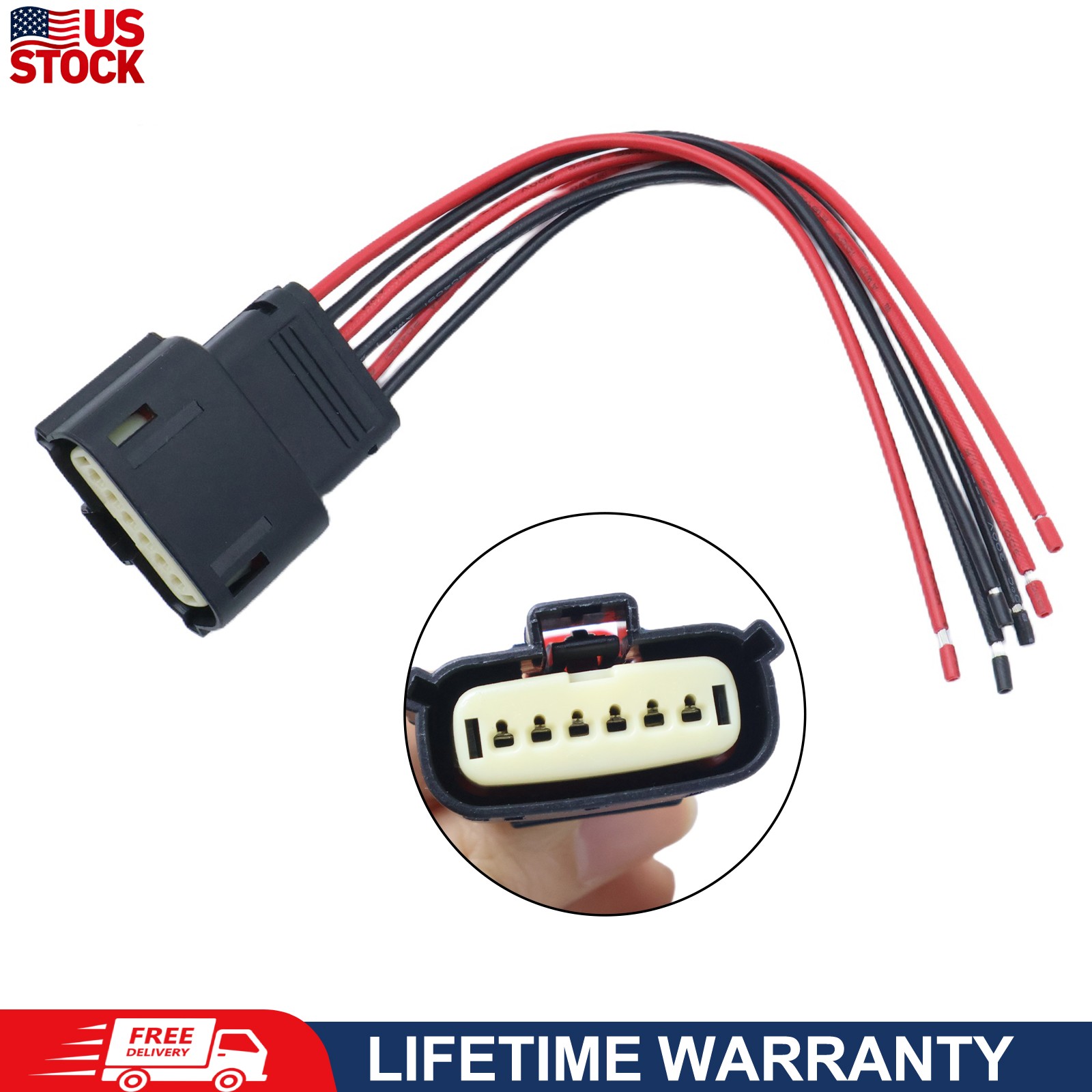 Front Turn Signal Connector Pigtail 6-Pin For 2019-2021 Ford Mustang