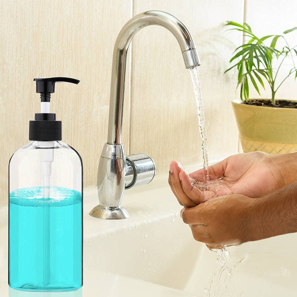 4 Pack Large Empty Refillable Pump Bottles 16.9Oz for Shampoo Conditioner Lotion